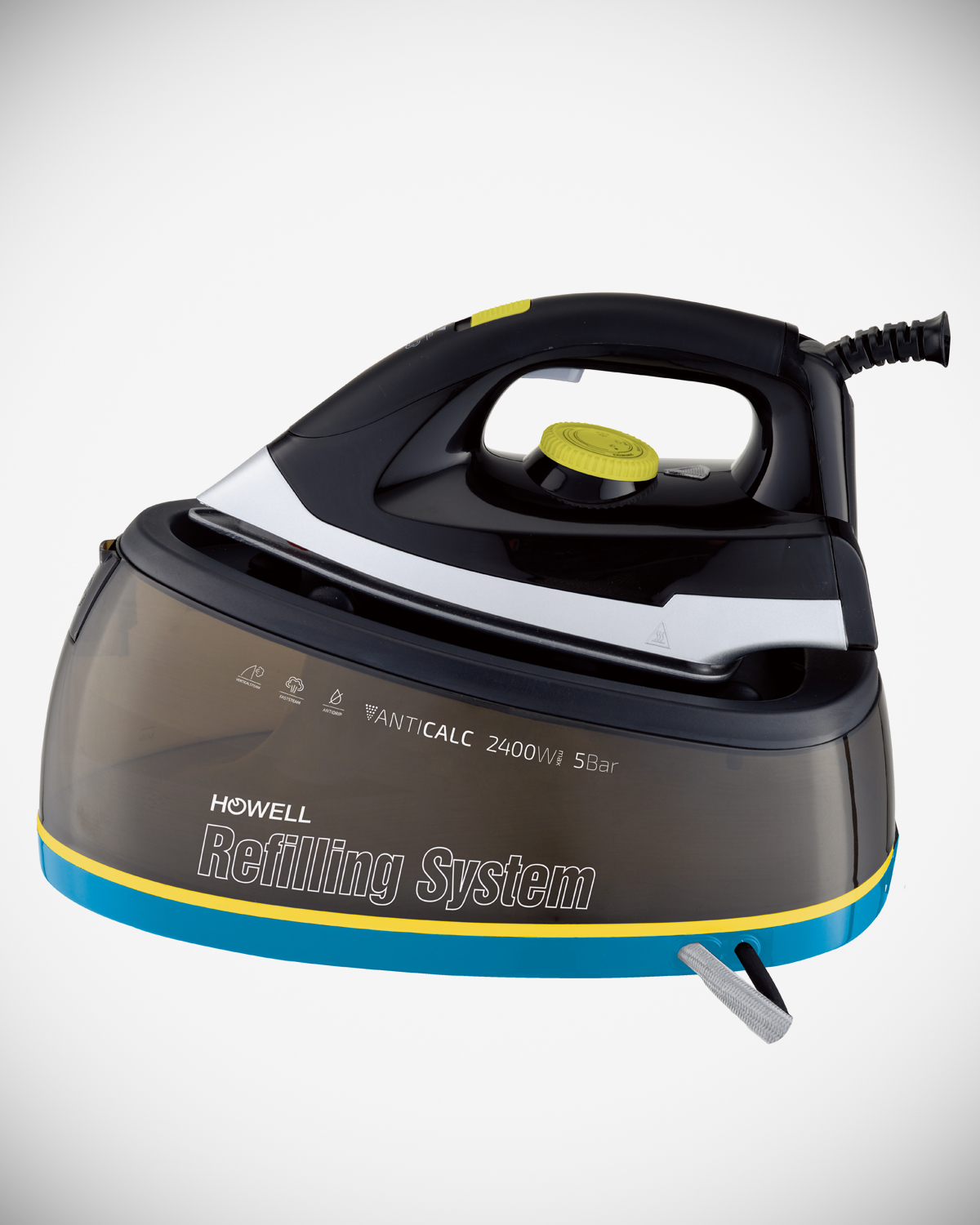 Steam station iron with water refilling system
